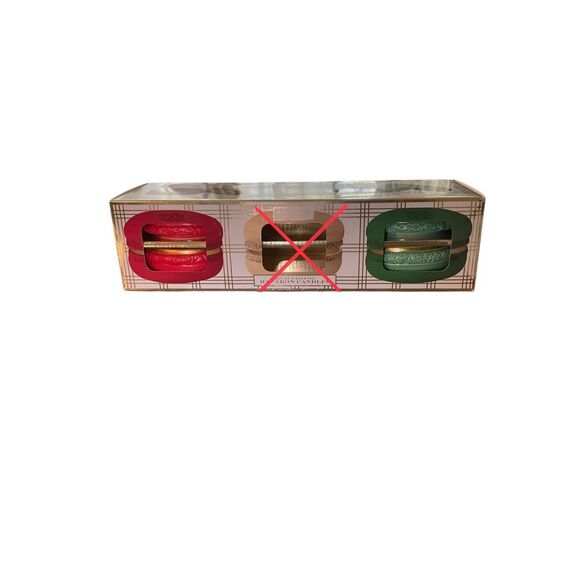 HomeWorx by Slatkin + Co 2 Piece Holiday Macaron Candle Gift Set NWOT - Picture 2 of 3